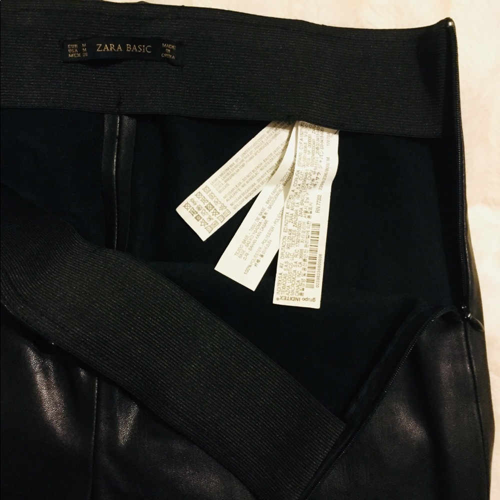 ZARA BASIC faux leather pants medium sz. - Picture 5 of 8